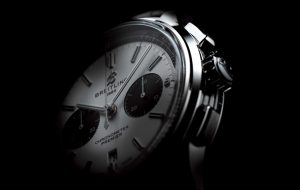 Premier B01 Chronograph 42 with silver dial and black alligator leather strap (PPR/Breitling)